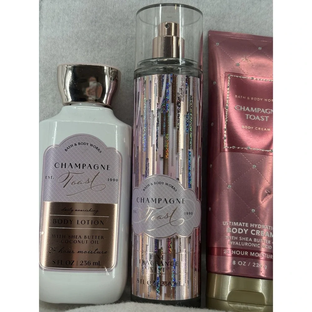 Bath & Body Works CHAMPAGNE TOAST Body Lotion & Cream Fragrance Mist 3PC